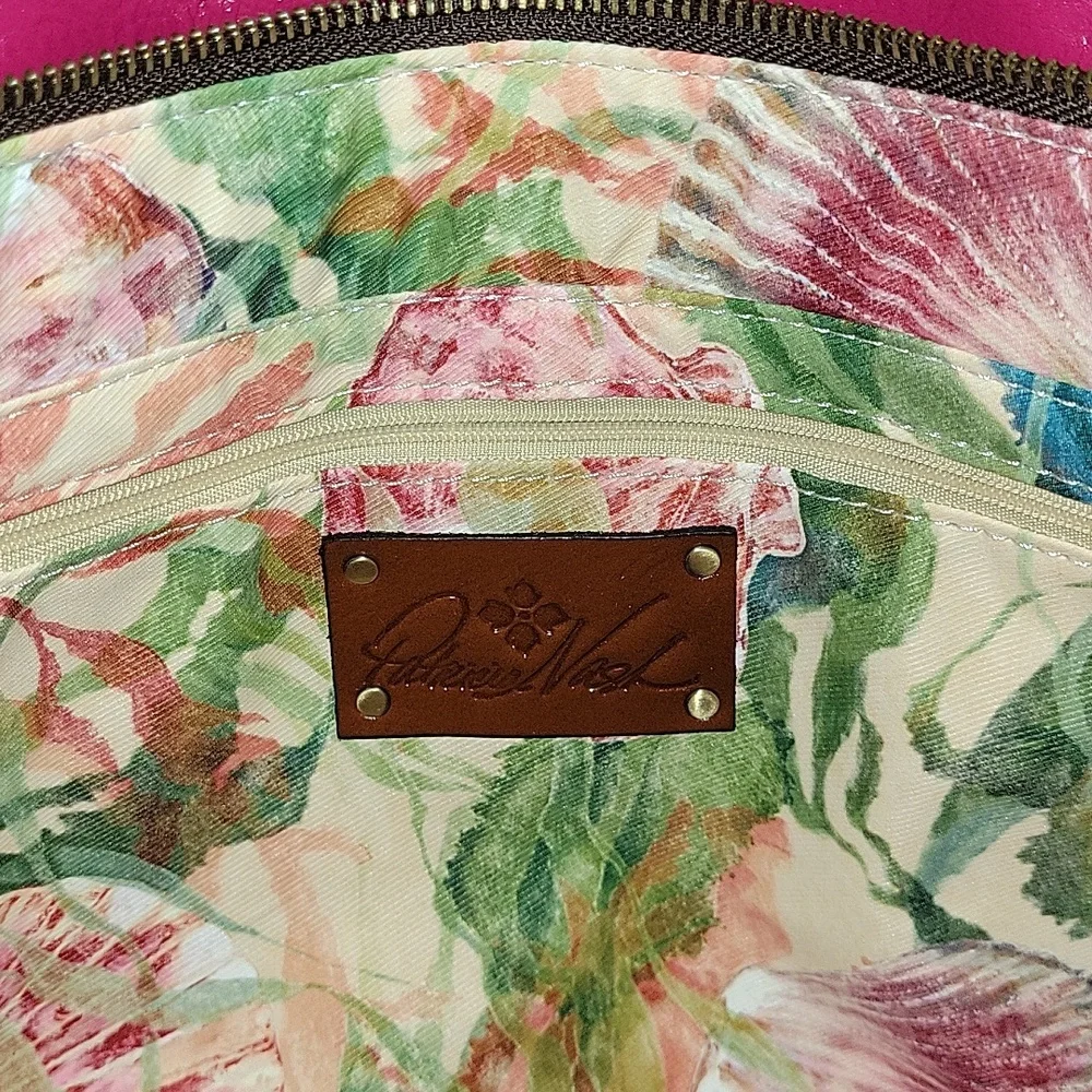 Patricia Nash Zorita Fuchsia Tote Bag with Shell Accent New